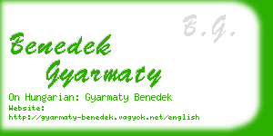 benedek gyarmaty business card